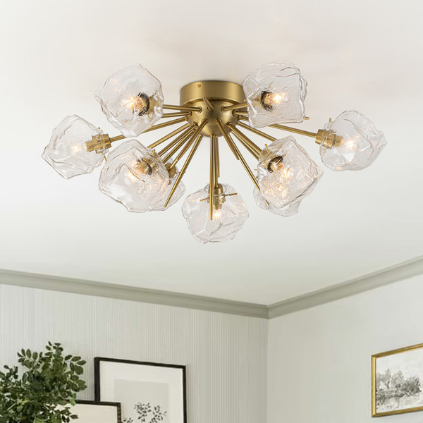 Everly Quinn Toie Glass Semi Flush Mount Reviews Wayfair